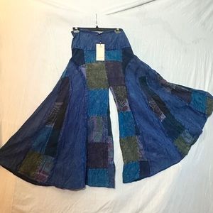 Sacred Threads Patchwork “OS” Waist 28”(elastic back)  37” Waist to ankle